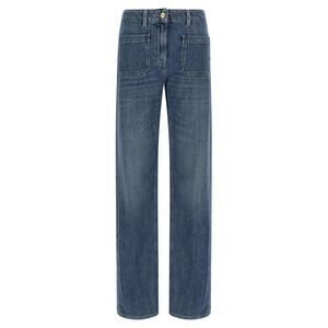 Elisabetta Franchi Blue Cotton Straight-Leg Women's Jeans